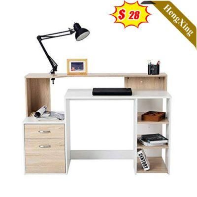 White Mixed Wood Color Modern Design Office Furniture School Student Wooden Square Computer Table