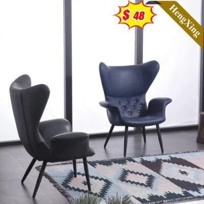 Hot Sale Living Room Sofas Couch Modern Hotel Lobby Leisure Blue Color PU Leather Lounge Chair
