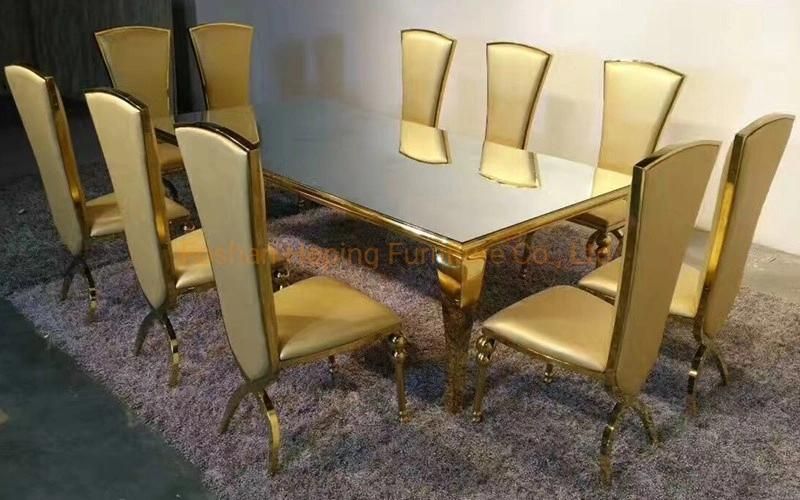 Romantic Glass Dining Table for Hotel Suite Furniture Banquet Wedding Dining Table for Event