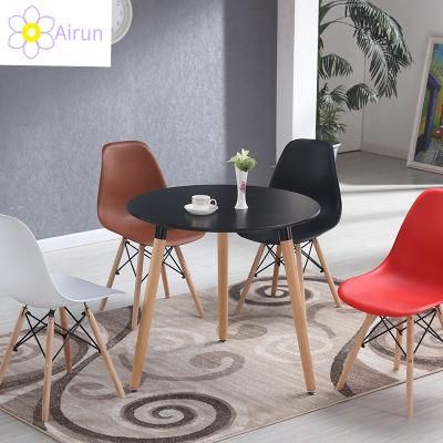 Modern Design Dining Room Furniture Round MDF Top Table Cheap Wholesale Wooden Dining Table