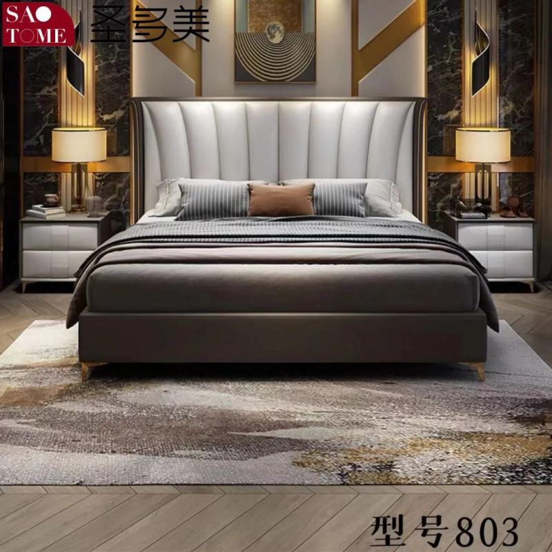 Luxury Wooden Leather King Size Bed for Home Bedroom Furniture Imported From Russia