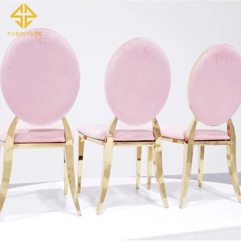 Wedding Furniture Round Back Armless Velvet Gold Chair