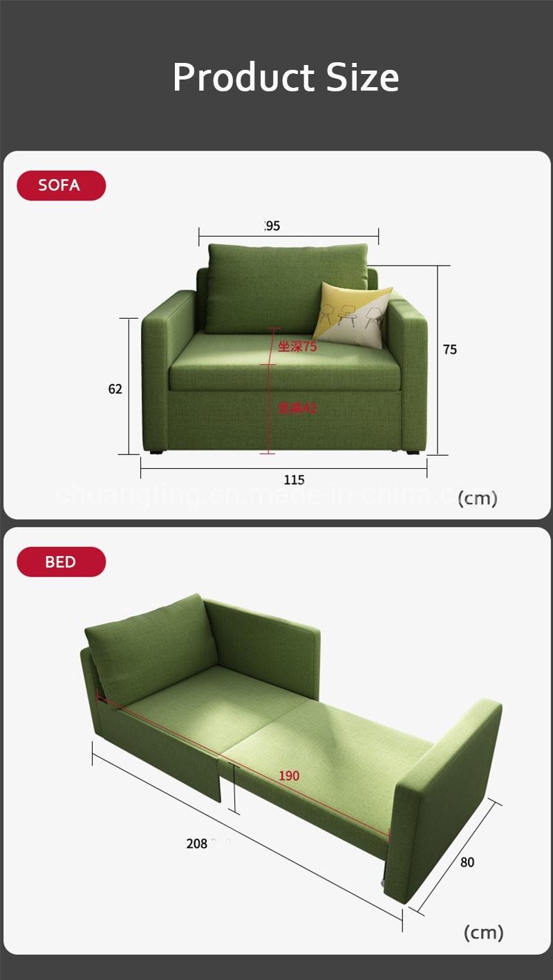 Foshan Modern Design Hotel Accompany Single Fabric Living Room Sofa Bed