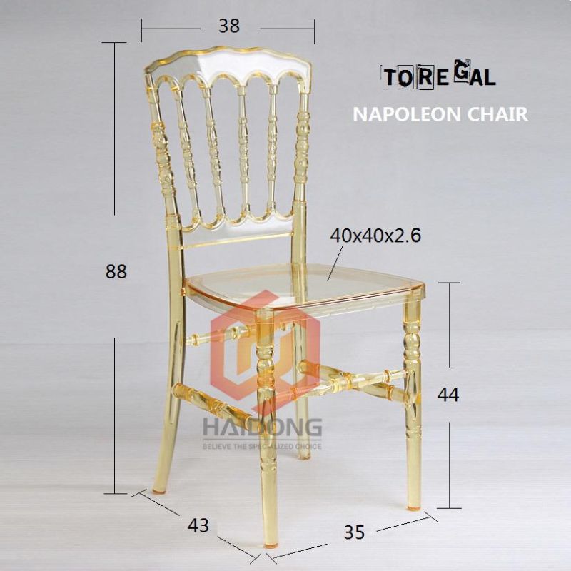 Modern Home Wedding Decoration Red Clear Resin Napoleon Chairs
