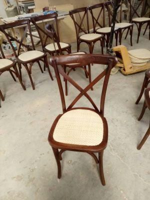 Brown Color Wooden Cross Back Chair for Sale