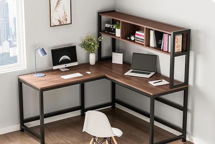 Reinforced Simple Computer Desk Student Desk Double Desk Table Home Writing Desk Steel and Wood Desk