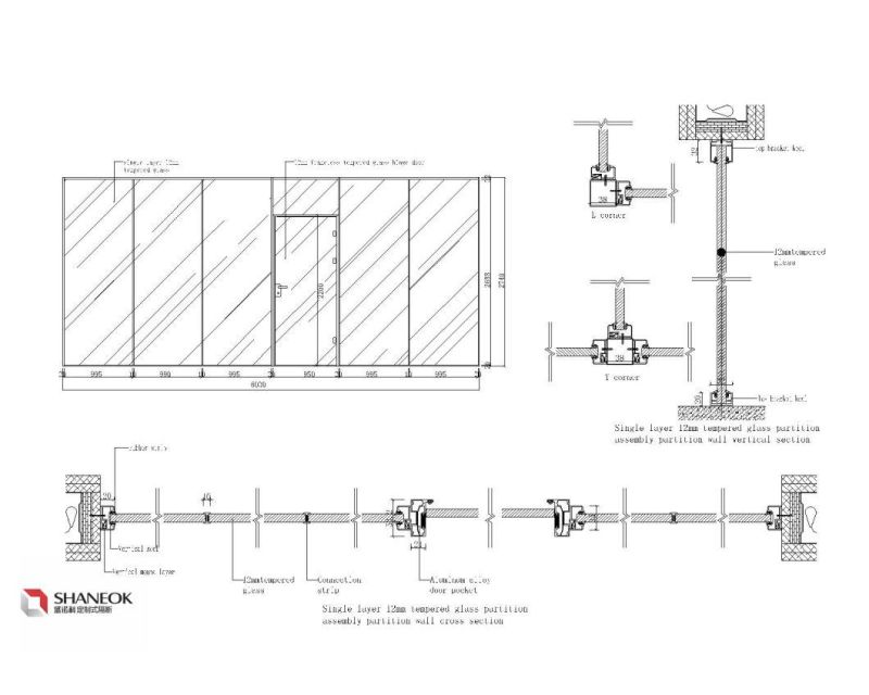 Shaneok Glass Office Partition with Tempered