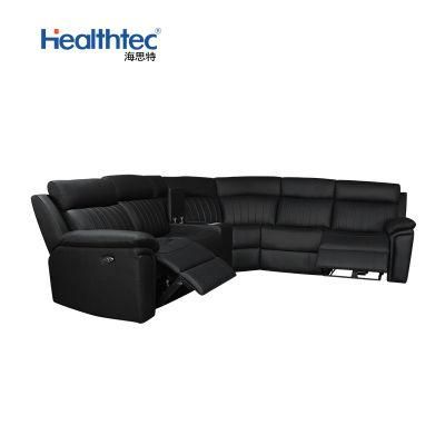 Modern Style Black Leather Living Room Function Recliner Leather Sofa for Modern Living Room Furniture