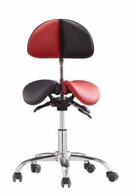 New Design Ergonomic Split Seat Style Tilt Saddle Stool Office Chair with Backrest