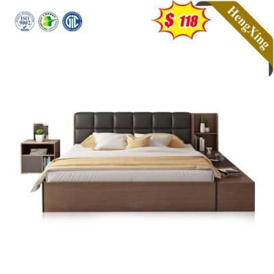 Creative Characteristic Design Black Color PU Leather Modern Bedroom Furniture Wooden Storage Beds