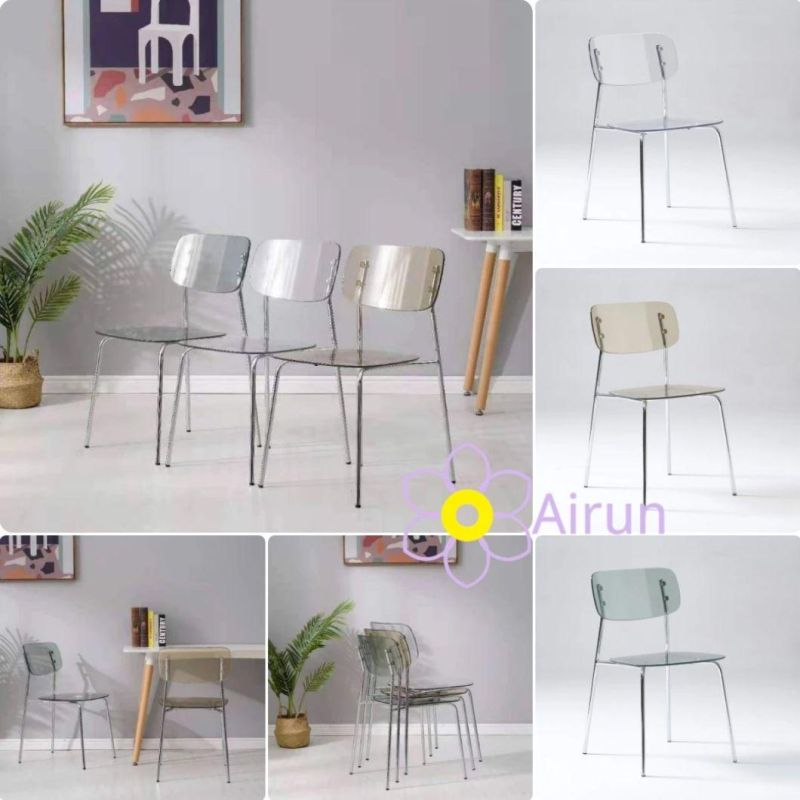 Modern Stackable Transparent Dining Chair Plastic Crystal Chair