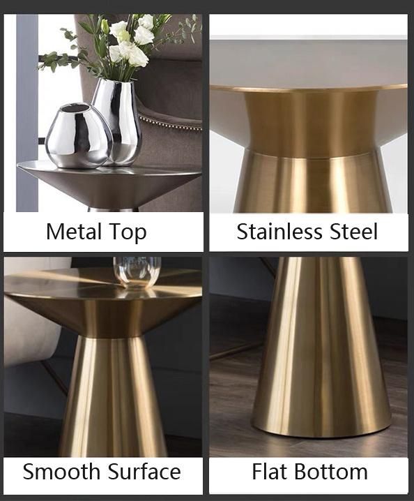 Modern Metal Furniture Round Titanium Stainless Steel Coffee Table