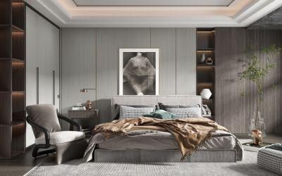 Home Luxury Storage Wardrobe Bedside Table Bed Base Bedroom Furniture Set