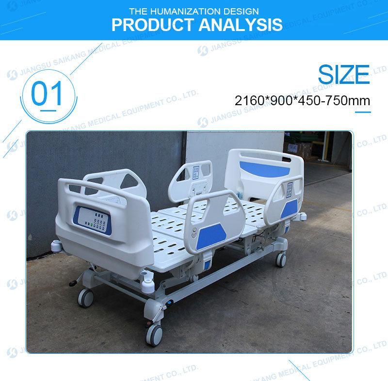 Sk001-10 Patient Function Electric Modern Hospital Care Bed with Motors