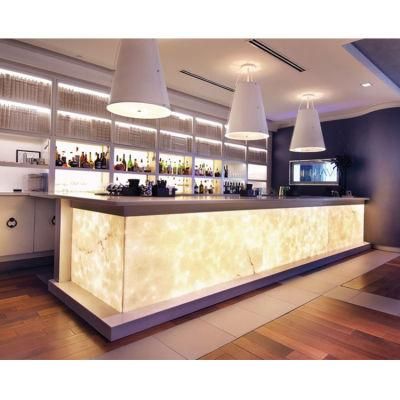 Best Price LED Light Solid Surface Restaurant Wine Bar Counter for Hotel Restaurant Coffee Night Club Bar Table Fast Food Counter