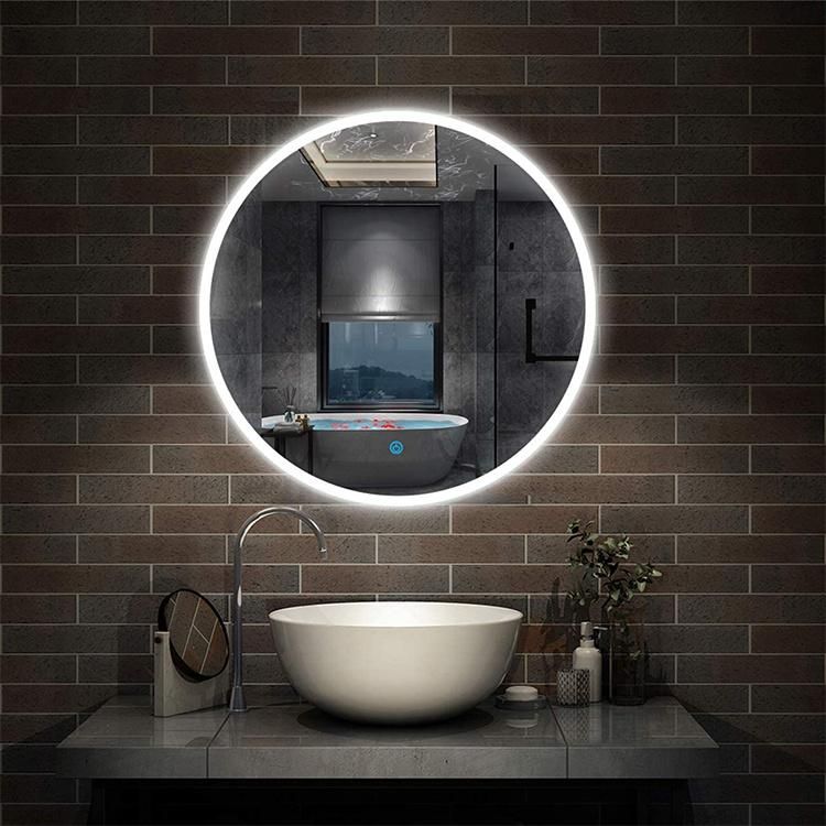 China OEM Manufacturer Bathroom Wall Hang Round Mirror with LED Lights