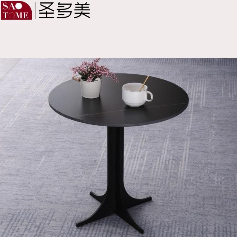 Modern Living Room Furniture Slate/Stainless Steel Round Coffee Table