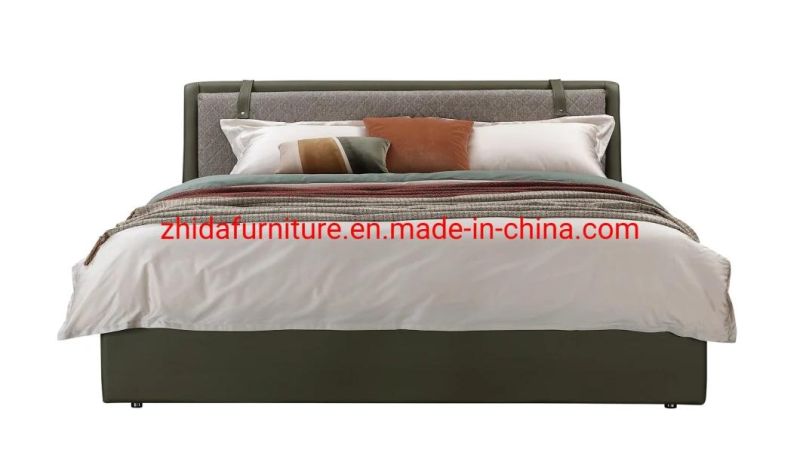 Hotel Modern Micro Fiber Leather Bedroom Furniture Bed with Storage