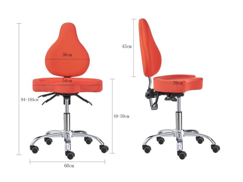 High Quality Adjustable Height Rolling Red Office Chair with Backrest