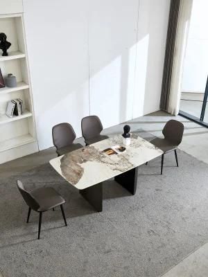 Office Furniture White Marble Office Table with Rock Plate Top