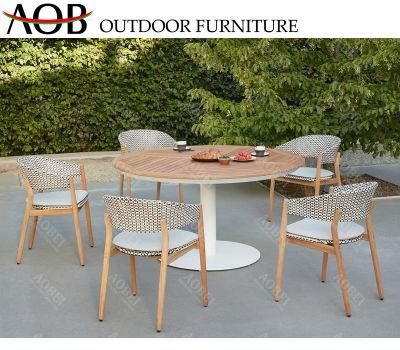 Customized Modern Exterior Home Hotel Resort Villa Restaurant Outdoor Round Dining Table Chair Furniture Set