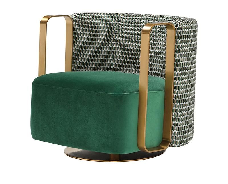 Zhida Italian Design Luxury Style Home Furniture Modern Single Sofa Chair Living Room Swivel Leisure Accent Chair