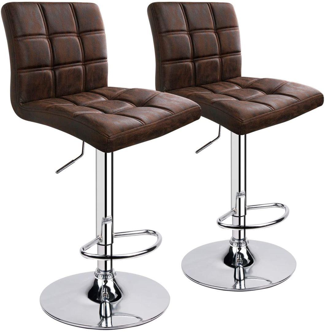Hot Sell PU Leather Modern Height Adjustable Swivel Kitchen Breakfast Stools Leather Bar Chair