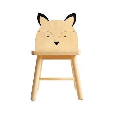 Cute Kids Chair Solid Wood Baby Chair Animal Shape School Furniture