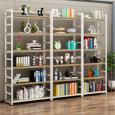 Modern Living Room Furniture Library Solid Wood Iron Bookshelf
