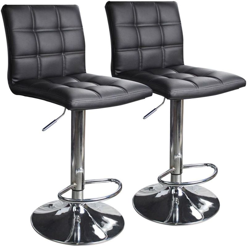 New Designed Modern Side Stool Leather Cushioned Seat Wholesale PU Leather Bar Chair Furniture with Footrest