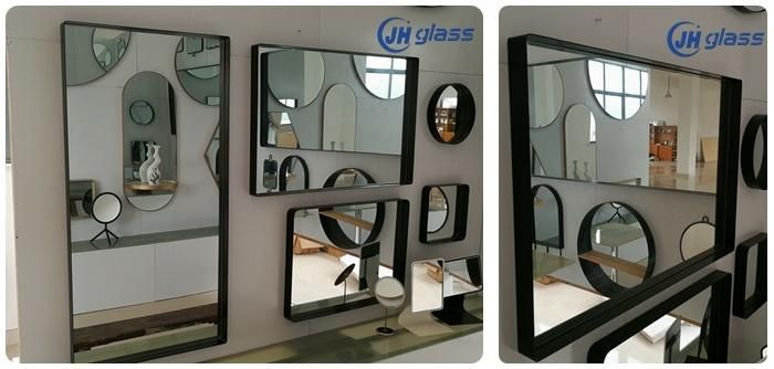 Decorative Metal Frame Rectangle Black Golden Bathroom Vanity Mirror