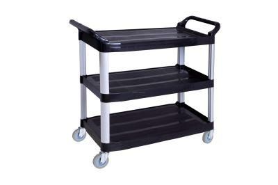 Multifunctional Hotel Kitchen Plastic Serving Cart Trolley Durable Plastic Trolley with Wheels