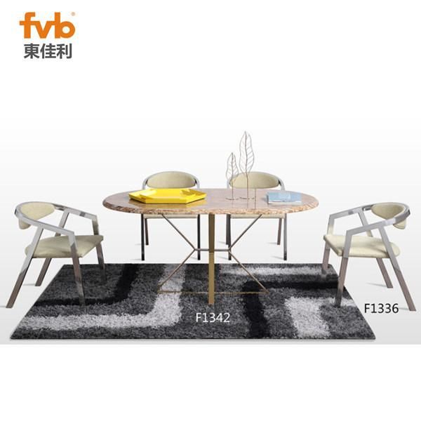Nature Marble Top Stainless Steel Frame Home Furniture Dining Table