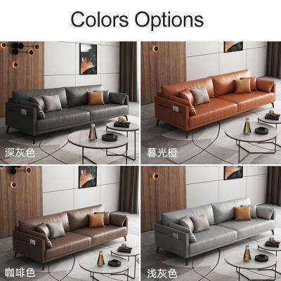 Top Quality European Modern Living Room Furniture Office Use Leisure Leather Sectional Corner Sofa