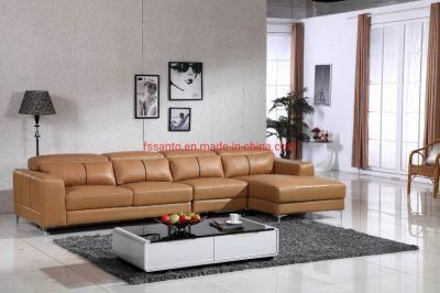 China Factory Wholesale Modern Home Furniture Leather Sectional Corner Living Room Hotel Solid Wood Sofa