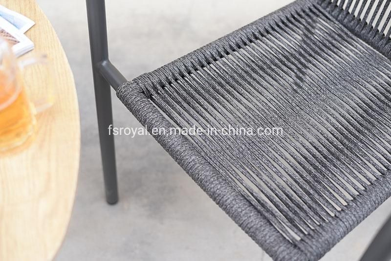 New Modern Design Aluminum Outdoor Wicker Dining Rope Wicker Chair