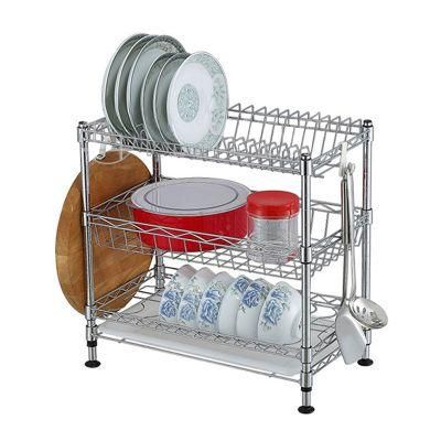 Restaurant 3 Tiers Adjustable Plate Rack Dish Drying Wire Rack