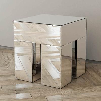 Wholesale Modern Furniture 1 Drawer Bedside Table Mirrored Nightstand