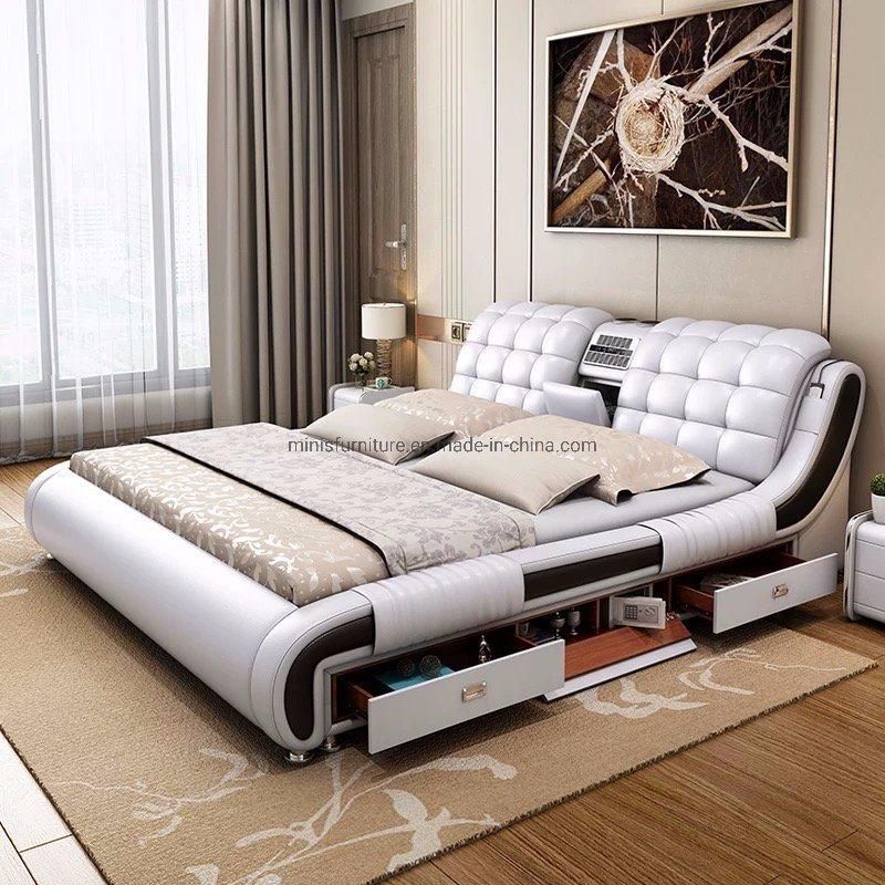 (MN-HB13) Modern Home Bedroom Leather Adult Double Bed