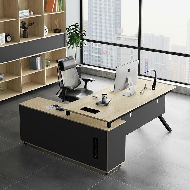 Newest Modern Design Steel Leg CEO Office Wooden Executive Desk