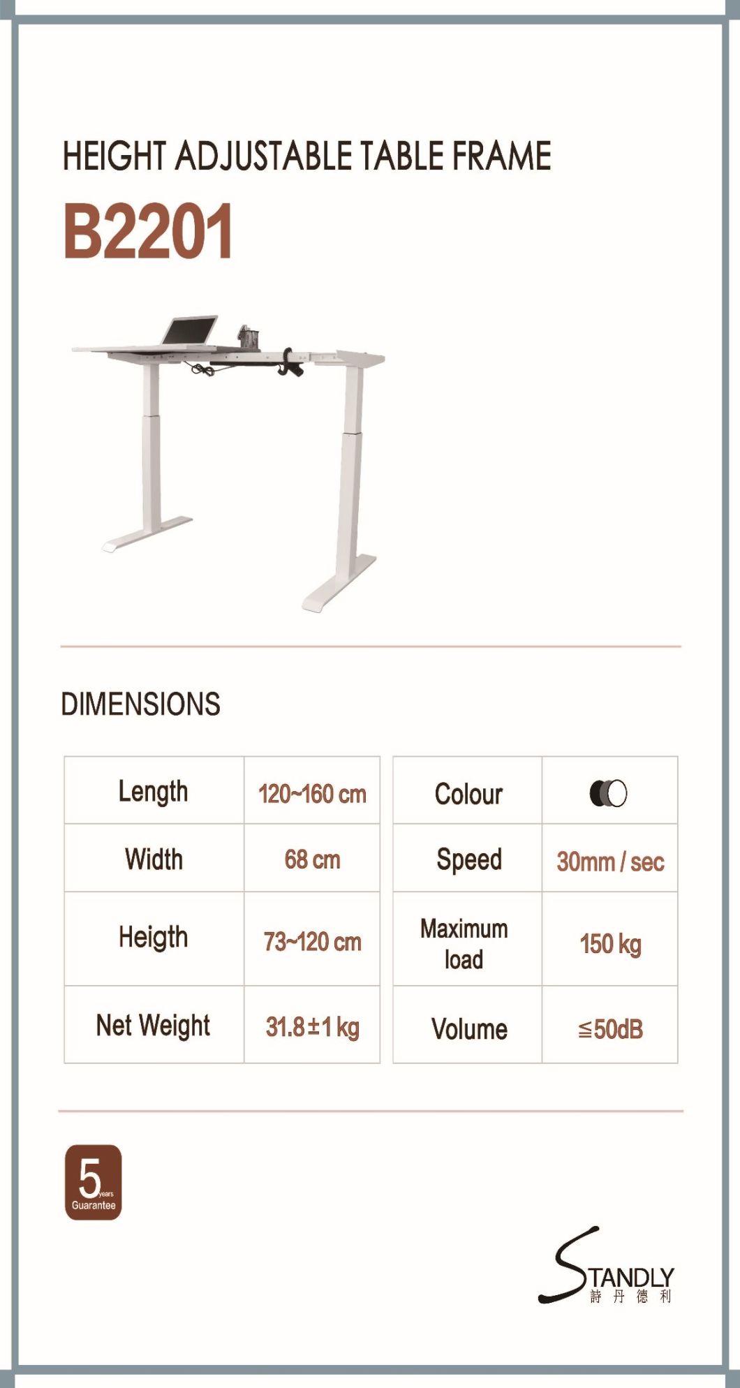 Double Motor Three Section Tube Office Lifting Table