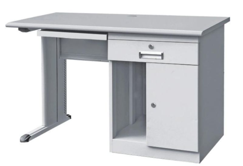 Metal Office Computer Desk Table with Single Pedestal Pipular Steel Office Furniture