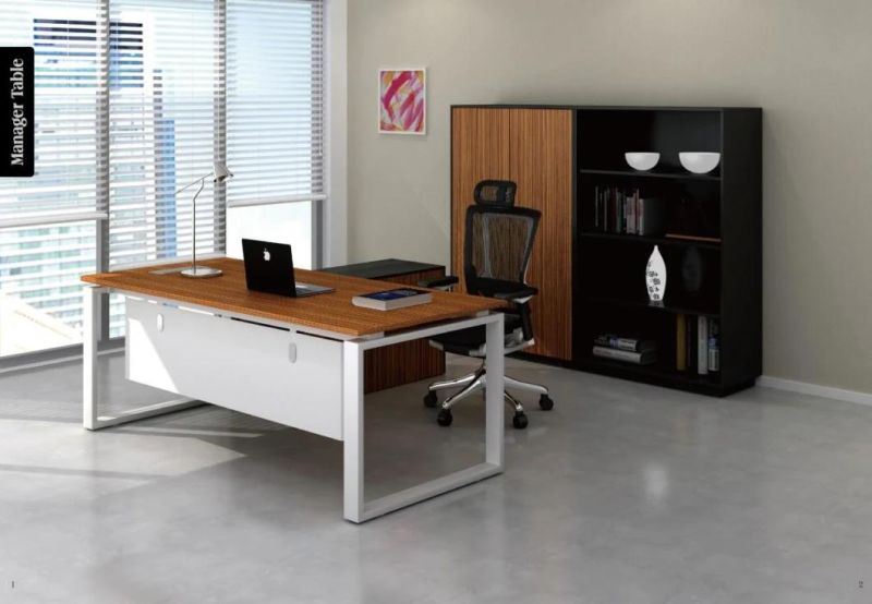 Modern Sun Gold Office Furniture Factory Table High Gloss White Office Desk