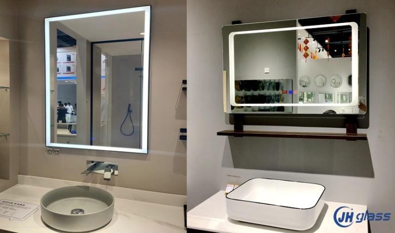 Home Hotel Decorative Makeup cosmetic Frameless LED Smart Mirror with Time & Touch Sensor & Bluetooth & Dimmer & Anti-Fog