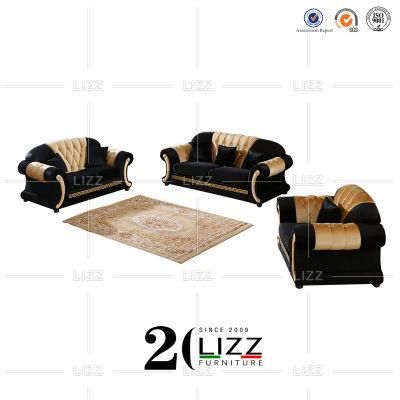 Vintage European Home Living Room Furniture Stylish Leisure Sectional Geniue Leather Sofa