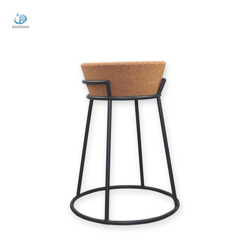 Modern High Metal Industrial Wooden Cork Chair Bar Stool with Metal Legs for Coffee Shop