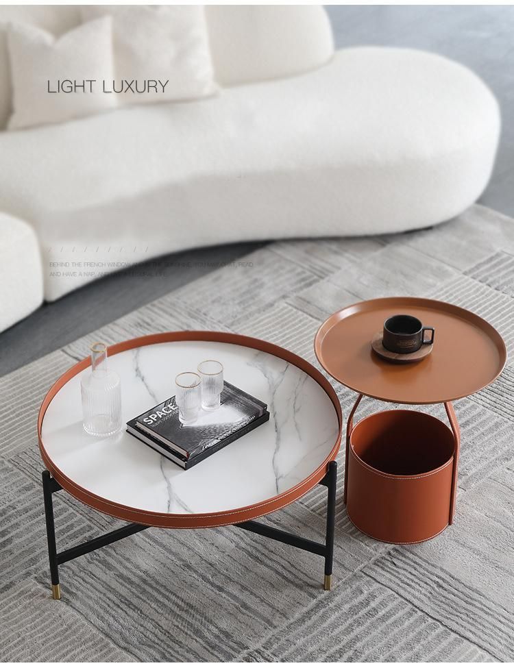 Leather Furniture Marble Sintered Stone Coffee Table