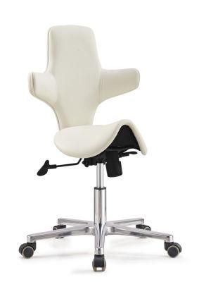 Ergonomic Saddle Stool with Wheels Rolling Adjustable Height Clinic Dentist SPA Massage Medical Office Chair