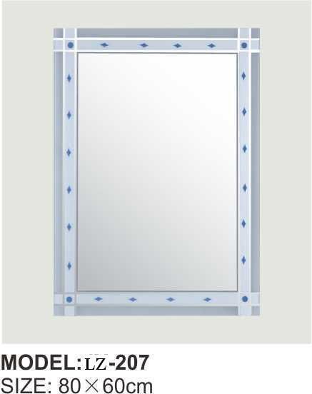 Blue Frame Rectangle Bathroom Sliver Mirror Furniture Glass