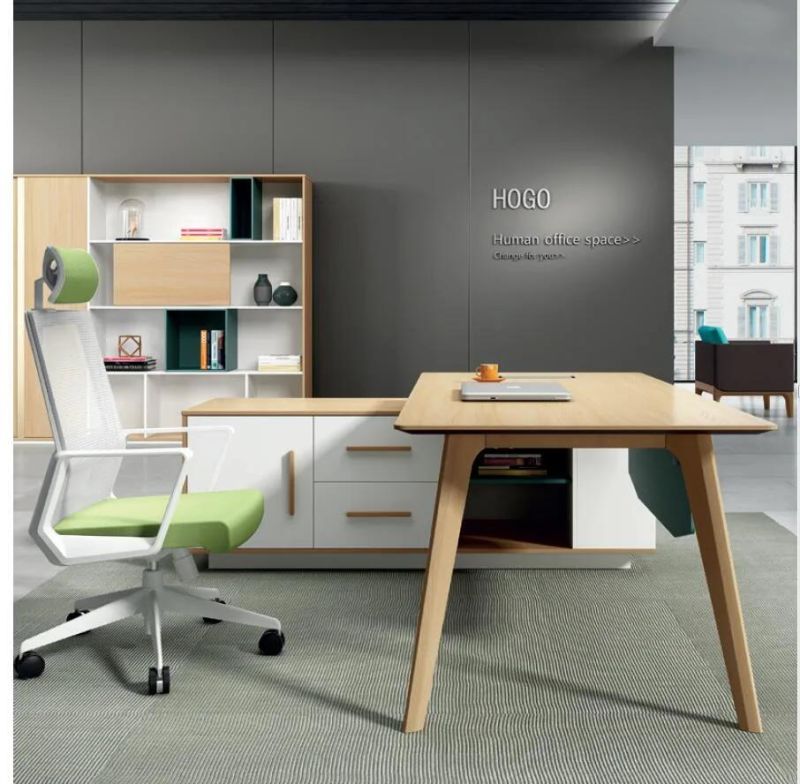 Modular Particle Board Wooden Feet Office Executive Table